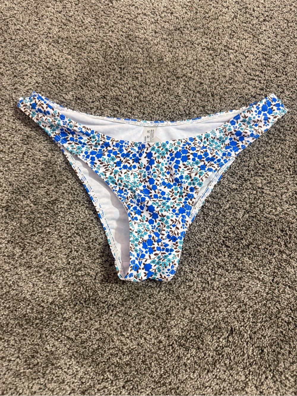 SHEIN Blue and White Floral Bikini Bottoms